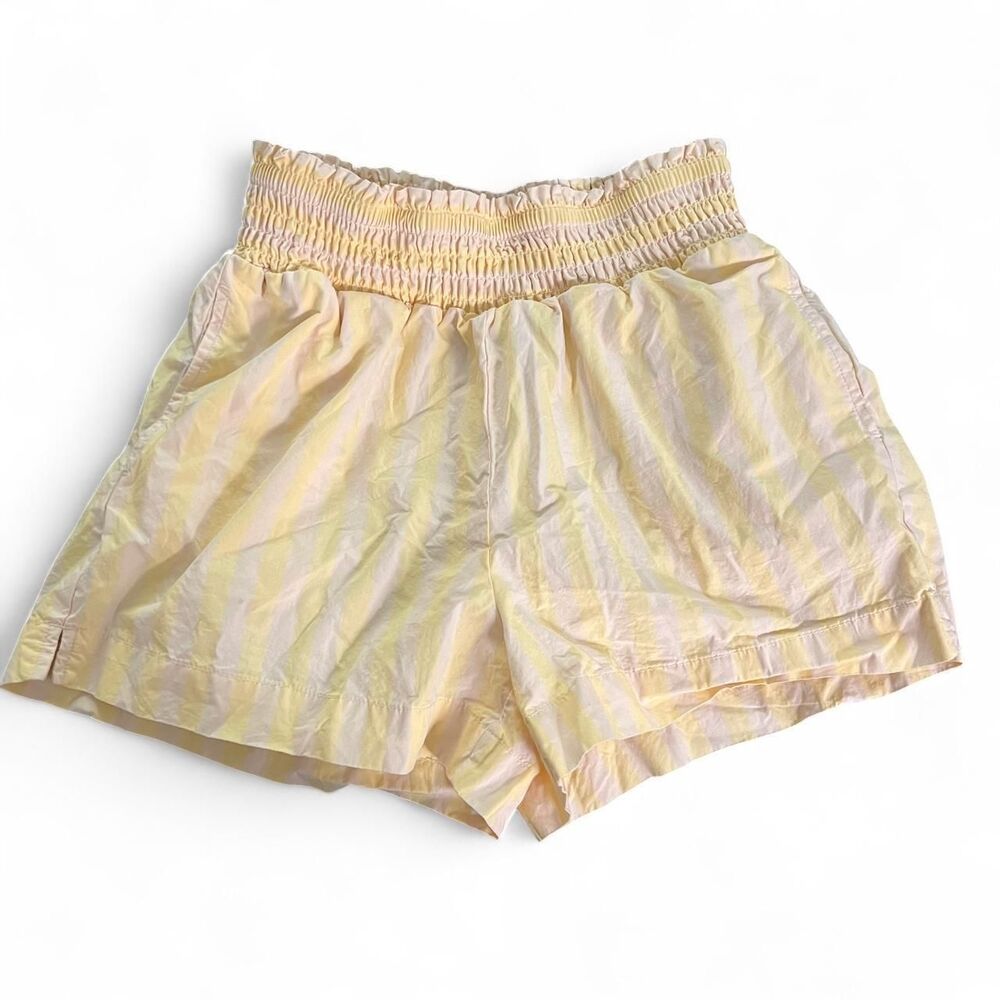 A-new-day Women's Butter Yellow and Cream Striped Shorts